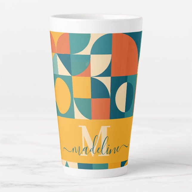Personalisierte Retro geometrische Farbe Milchtasse (Vorderseite)