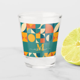 Personalisierte Retro geometrische Farbe Schnapsglas