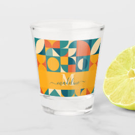 Personalisierte Retro geometrische Farbe Schnapsglas