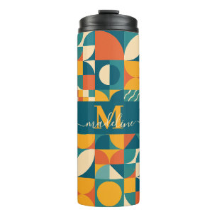 Personalisierte Retro geometrische Farbe Thermosbecher
