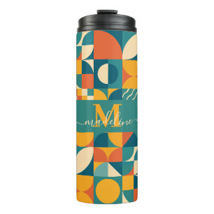 Personalisierte Retro geometrische Farbe Thermosbecher