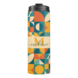 Personalisierte Retro geometrische Farbe Thermosbecher