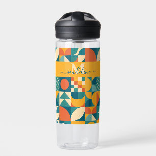 Personalisierte Retro geometrische Farbe Trinkflasche