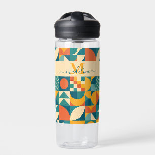 Personalisierte Retro geometrische Farbe Trinkflasche