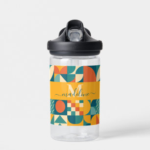 Personalisierte Retro geometrische Farbe Trinkflasche
