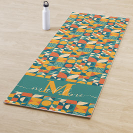 Personalisierte Retro geometrische Farbe Yogamatte