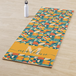 Personalisierte Retro geometrische Farbe Yogamatte