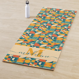 Personalisierte Retro geometrische Farbe Yogamatte