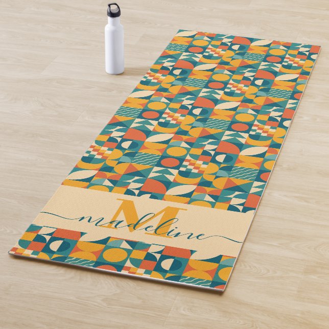 Personalisierte Retro geometrische Farbe Yogamatte (Beispiel)