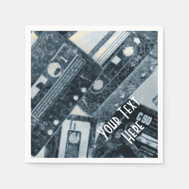 Personalisierte Retro-Kassetten Napkins Serviette (Vorderseite)