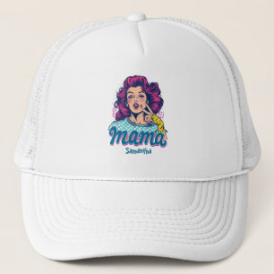 Personalisierte Retro-Mama-Pop-Art (11) Truckerkappe