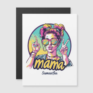 Personalisierte Retro-Mama-Pop-Art (19) Magnetkarte