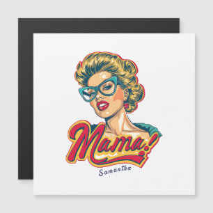 Personalisierte Retro-Mama Pop-Art 2 Magnetkarte