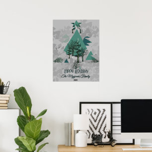 Personalisierte Retro-Minimalistische Bäume und Fo Poster