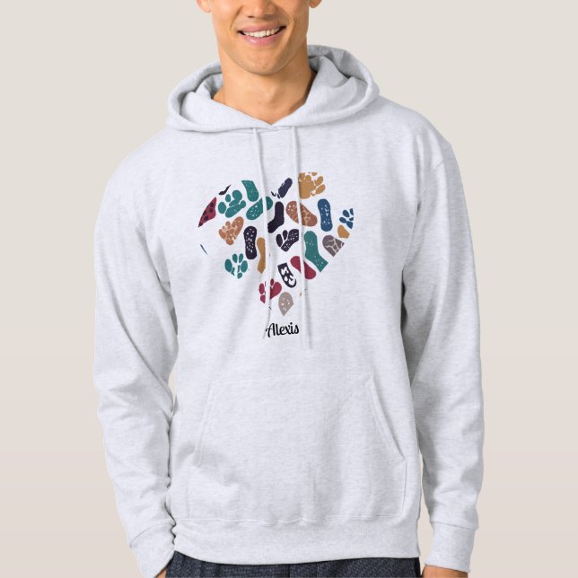 Personalisierte Retro-Minimalistische Seezungenmar Hoodie (Vorderseite)