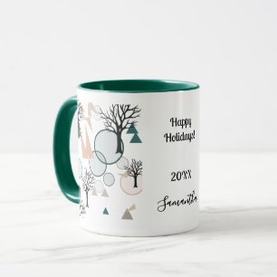 Personalisierte Retro-Minimalistische Zweige und F Tasse