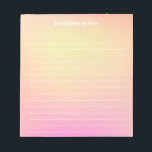 Personalisierte Retro-Paste Pfirsichrosa Farbton Notizblock<br><div class="desc">Personalisierte Re-Re-Paste Pfirsich Pink Gradient Notepad</div>