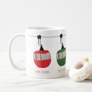 Personalisierte Retro-Skilift Kaffeetasse