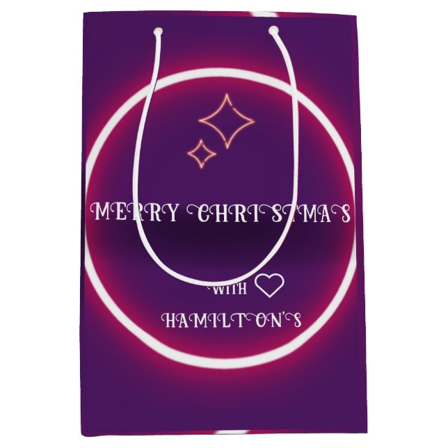 PERSONALISIERTE RETRO-STIL-CHRISTMAS VINTAG MITTLERE GESCHENKTÜTE (Vorderseite)