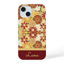 Personalisierte Retro-Warme Blumenmuster-Handyhüll