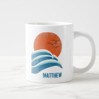 Personalisierte Retro Waves und Sun Beach