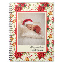 Personalisierte Retro-Weihnachts-Blumen-Schreibwar