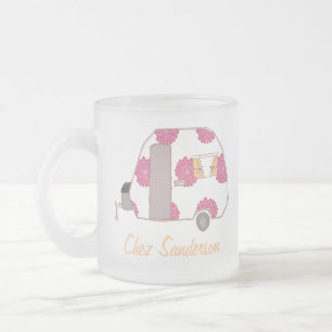 Personalisierte Retro-Wohnwagen-Kunsttassen Mattglastasse