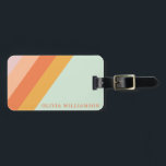 Personalisierte Retrostreifen mit Pfirsichpfirsich Gepäckanhänger<br><div class="desc">Personalisierte Retro Streifen Mini Peach Pastel Gepäckstück</div>