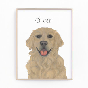 Personalisierte, reversible Golden Retriever Hunde Fotodruck