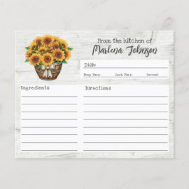 Personalisierte Rezept Card Rustikales Holz & Sonn Flyer