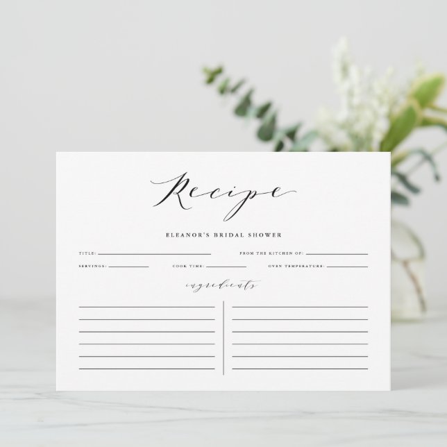 Personalisierte  Rezept-Karte für Minimalistisches Einladung (Stehend Vorderseite)