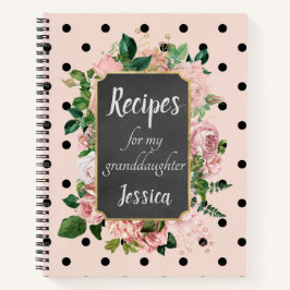 Personalisierte Rezepte für meine Enkelin Pink Notizbuch