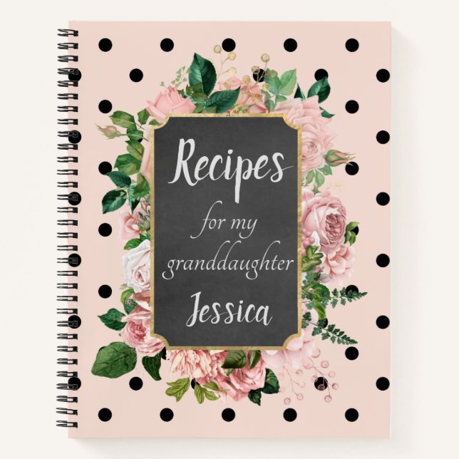 Personalisierte Rezepte für meine Enkelin Pink Notizbuch (Vorderseite)