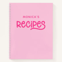 Personalisierte Rezepte in Rosa und Fuchsia