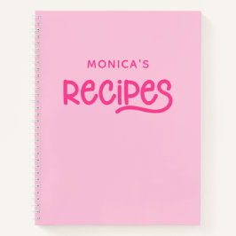 Personalisierte Rezepte in Rosa und Fuchsia Notizbuch