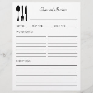 Personalisierte Rezeptseiten für Küchenutensilien Flyer