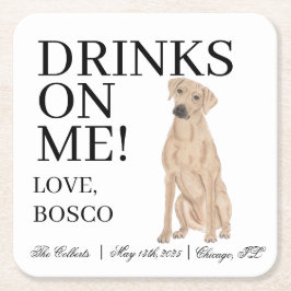 Personalisierte Rhodesian Ridgeback Dog Wedding Rechteckiger Pappuntersetzer