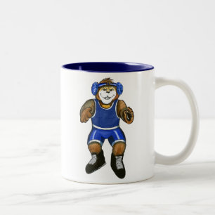 Personalisierte Ringkämpfer-Tasse Zweifarbige Tasse