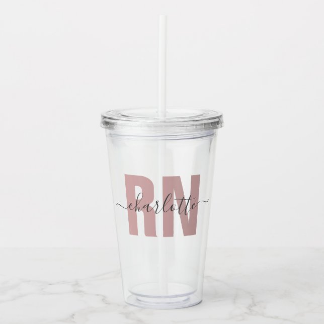 Personalisierte RN-Geschenke für Krankenschwestern Acryltrinkbecher (Vorderseite)