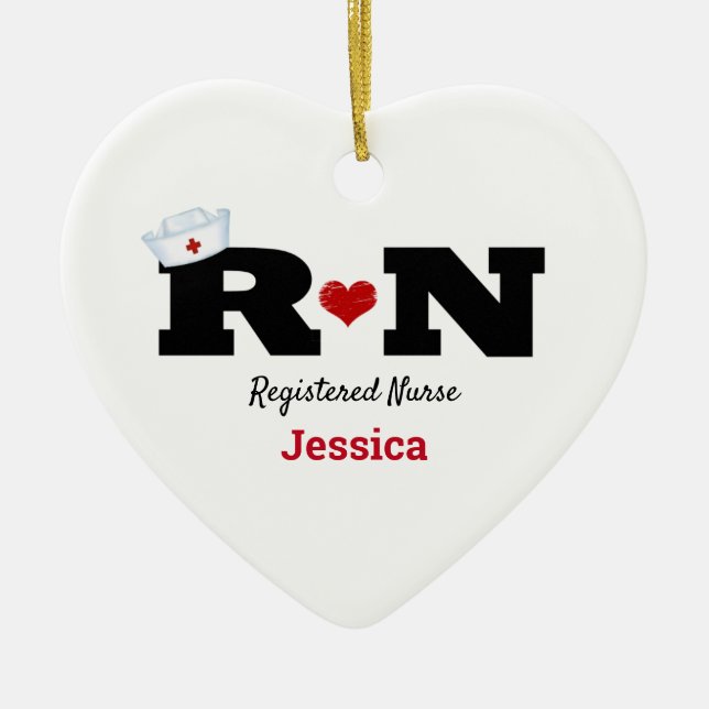 Personalisierte RN Keramik Weihnachten Keramik Ornament (Vorne)