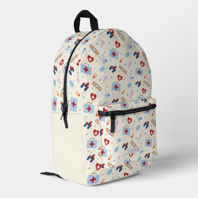 Personalisierte RN-Krankenpflege Med School Studen Bedruckter Rucksack (Rückseitige Ecke links)