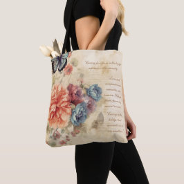Personalisierte romantische Blume rustikaler Hinte Tasche