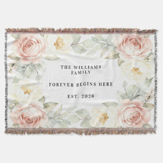 Personalisierte romantische Garten-Blush-Blumenhoc Decke