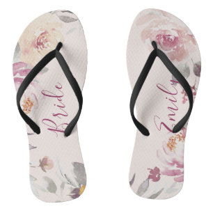 Personalisierte romantische Gartenbräune Flip Flops