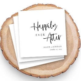 Personalisierte romantische Schwarz-Weiß-Hochzeit Serviette