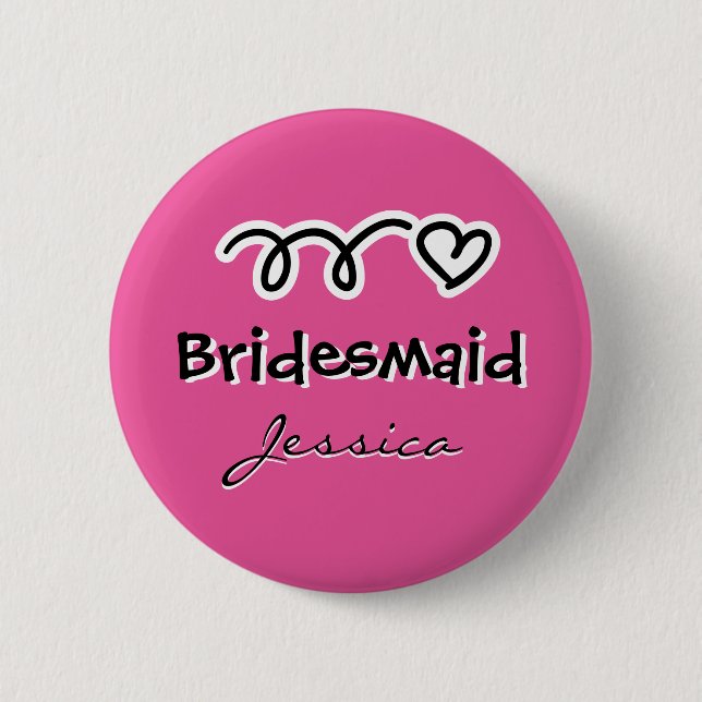 Personalisierte rosa Abzeichen-Tasten Button (Vorderseite)