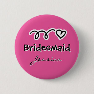Personalisierte rosa Abzeichen-Tasten Button