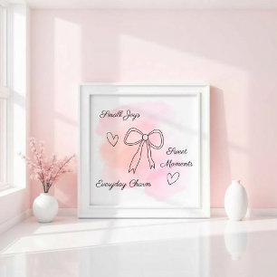 Personalisierte rosa Aquarell-Coquette-Wandkunst Poster