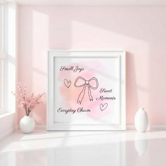 Personalisierte rosa Aquarell-Coquette-Wandkunst Poster