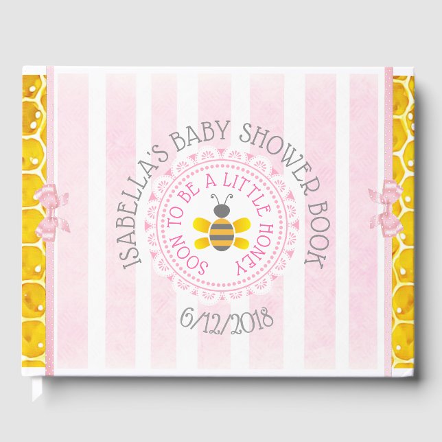 Personalisierte Rosa Biene Hummel Babydusche Buch (Vorderseite)